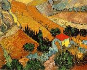 Vincent Van Gogh Valley with Ploughman Seen from Above oil painting reproduction